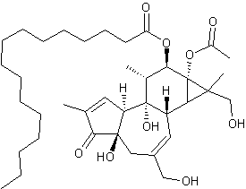 16-羟基佛波醇12-十六烷酸酯13-酸酯盐结构式