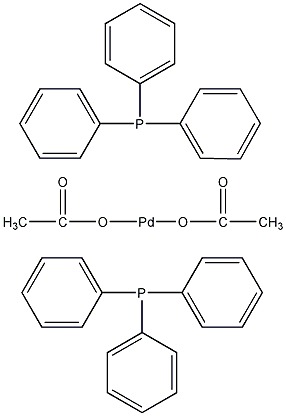 双(三苯膦基)醋酸钯(II)结构式