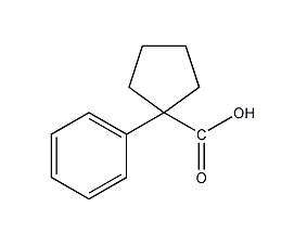 1-苯基环戊烷-1-羧酸结构式