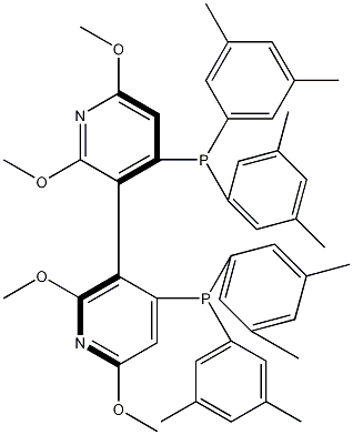(R)-(+)-2,2',6,6'-四甲氧基-4,4'-联(二(3,5-二甲苯基基)膦基)--3,3'-二联吡啶结构式