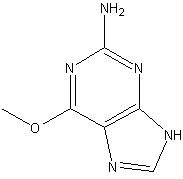 2-氨基-6-甲氧基嘌呤结构式