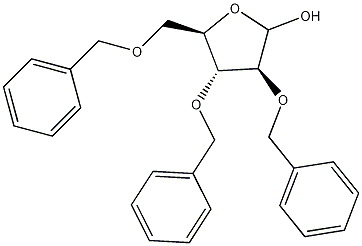 2,3,5-三-苄基-D-阿拉伯呋喃糖苷结构式
