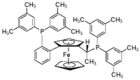 (R)-(+)-1-[(R)-2-(2'-二-3,5-二甲苯基膦苯基)二茂铁基]乙基二-3,5-二甲苯基膦结构式