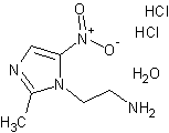 1-(2-氨乙基)-2-甲基-5-硝基咪唑二盐酸盐结构式
