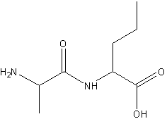 DL-丙氨酰-DL-正缬氨酸结构式