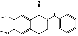 2-苯甲酰-1-氰-6,7-二甲氧基-1,2,3,4-四水异喹啉结构式
