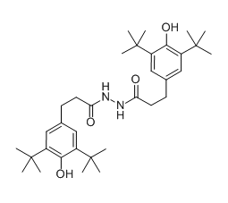 1,2-双[β-(3,5-二叔丁基-4-羟基苯基)丙酰]肼结构式