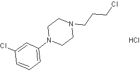 1-(3-氯苯基)-4-(3-氯丙基)哌嗪盐酸盐结构式
