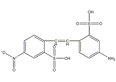 4-氨基-4'-硝基芪-2,2'-二磺酸结构式