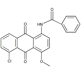 N-(5-氯-4-甲氧基-9,10-二氧-9,10-二氢蒽-1-基)苯甲酰胺结构式