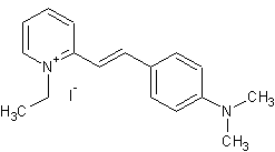 2-[4-(二甲氨基)苯乙烯基]-1-乙基碘化吡啶结构式