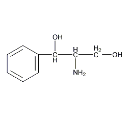 (1R,2R)-(-)-2-氨基-1-苯基-1,3-丙二醇结构式