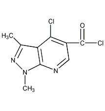 1,3-二甲基-4-氯-吡唑[3,4-b]并吡啶-5-甲酰氯结构式