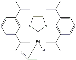 烯丙基氯化[1,3-双(2,6-二异丙基苯)咪唑-2-基]钯结构式