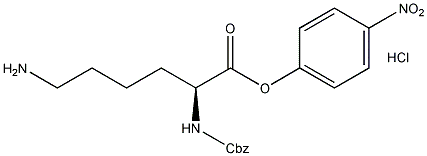 N-α-苄氧羰酰基-L-赖氨酸对硝基苯酯盐酸盐结构式