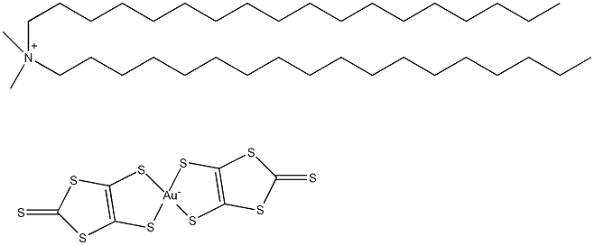 十八酯二甲基氯化铵双(1,3-二硫杂环戊二烯-2-硫酮-4.5-硫代双烯)金酸盐(III)结构式