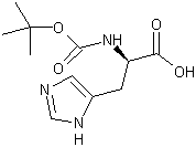 N(α)-Boc-D-组氨酸结构式