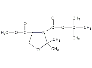 (S)-(-)-3-叔丁氧羰基-4-甲氧羰基-2,2-二甲基-1,3-恶唑烷结构式