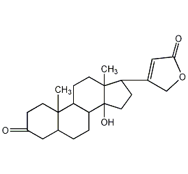 (5beta)-14-羟基-3-氧基-20(22)-烯醇结构式