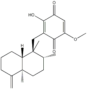 3-[(十氢-1β,2β,4aβ-三甲基-5-亚甲基-1-萘基)甲基]-2-羟基-5-甲氧基苯醌结构式
