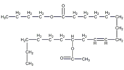 12-乙酰氧基-[R-(Z)]-9-烯-十八酸丁酯结构式