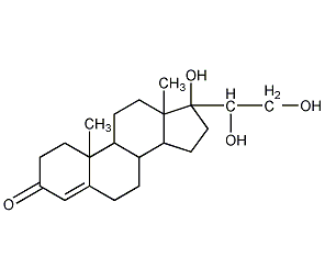 4-孕烷-17,20beta,21-三醇-3-酮结构式