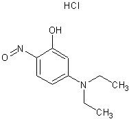 2-亚硝基-5-二乙氨基苯酚盐酸盐结构式