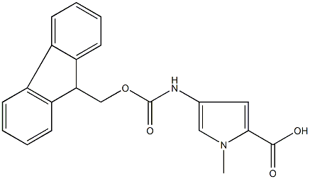 4-(FMOC-氨基)-1-甲基-1H-吡咯-2-羧酸结构式