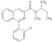 1-(2-氯苯基)-N-甲基-N-(1-甲基丙基)-3-异喹啉甲酰胺结构式