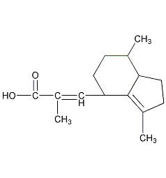 (Z)-3-(3,7-二甲基-2,4,5,6,7,7a-六氢-1H-茚-4-基)-2-甲基丙-2-烯酸结构式