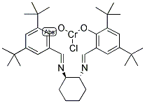 （1R,2R）-(－)-〔1，2-环己烷二氨基-N,N´-双（3，5-二丁基亚水杨基）〕铬（Ⅲ）氯化物结构式