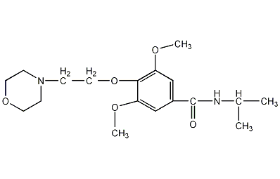 N-异丙基-3,5-二甲氧基-4-(2-吗啉乙氧基)苯甲酰胺结构式