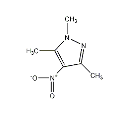 4-硝基-1,3,5-三甲基吡唑结构式