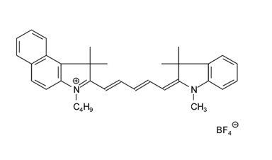 3-丁基-2-[5-(1,3-二氢-1,3,3-三甲基-2H-吲哚-2-亚基)-戊-1,3-二烯基]-1,1-二甲基-1H-苯并[e]吲哚四氟硼酸盐结构式