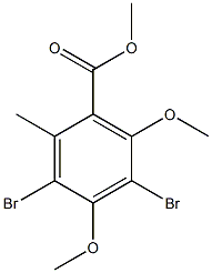 3，5-二溴－2，4－二甲氧基-6-甲基苯甲酸甲酯结构式