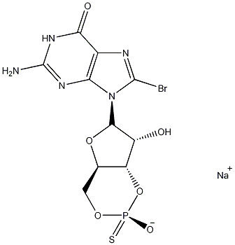 8-Bromoguanosine-3',5'-Cyclic Monophosphorothioate结构式