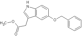 甲基5-苄氧基吲哚-3-乙酸乙酯结构式