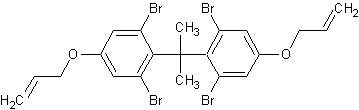 1,1-(1-甲基亚乙基)双-3,5-二溴-4-(2-丙烯基氧基)苯结构式