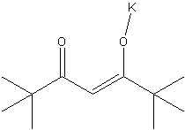 2,2,6,6-四甲基-3,5-庚二酮酸钾结构式