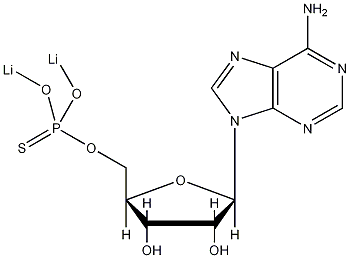 腺苷-5'-O-硫代单磷酸二锂盐结构式