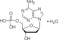 2'-脱氧腺苷5'-单磷酸一水结构式