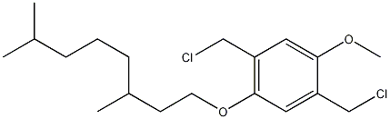 2,5-双(氯甲基)-1-甲氧基-4-(3',7'-二甲基辛氧基)苯结构式