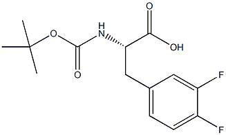 叔丁氧羰基-3,4-二氟-L-苯丙氨酸结构式