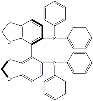 (R)-(+)-5,5'-双(二苯基膦)-4,4'-二-1,3-胡椒环结构式