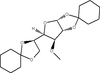 1,2:5,6-二-O-环亚己基-3-O-甲基-α-D-呋喃葡萄糖结构式