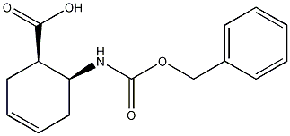 顺-2-(苄氧基羰基氨基)-4-环己烯-1-羧酸结构式