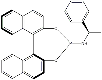 (S)-(+)-(3,5-二氧杂-4-磷杂-环庚三烯并[2,1-a;3,4-a']二萘-4-基)[(1R)-1-苯基乙基]胺结构式