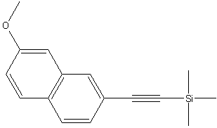 (6-甲氧基萘基-2-乙炔基)三甲基硅烷结构式