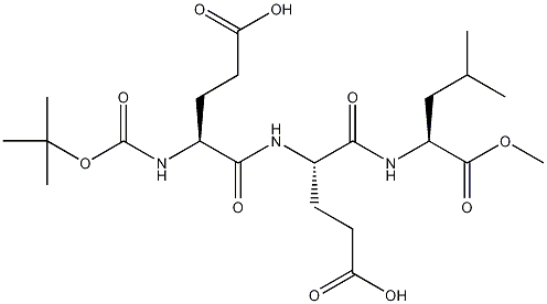 叔丁氧羰基-谷氨酰-谷氨酰-亮氨酸甲酯结构式