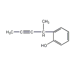 邻-(1-甲基-2-丁炔基)苯酚结构式